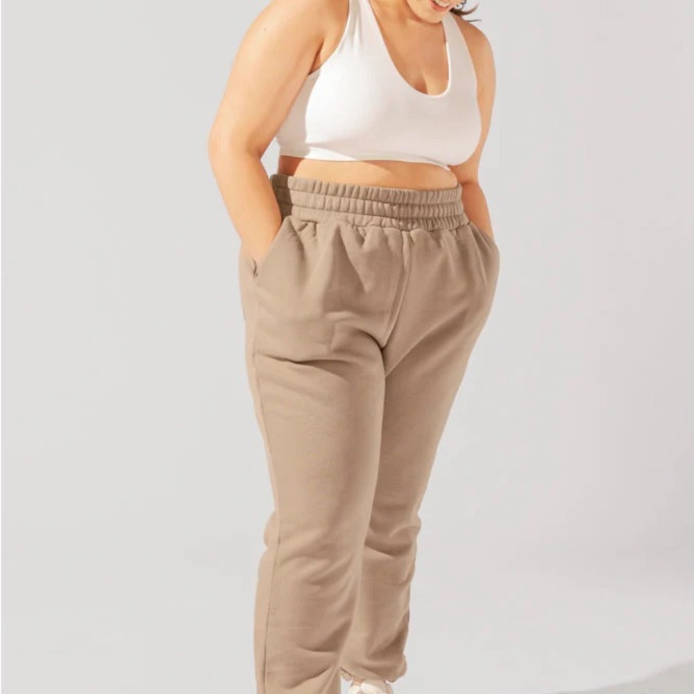 POPFLEX Tan Cloud Rollover Sweatpant - NWT